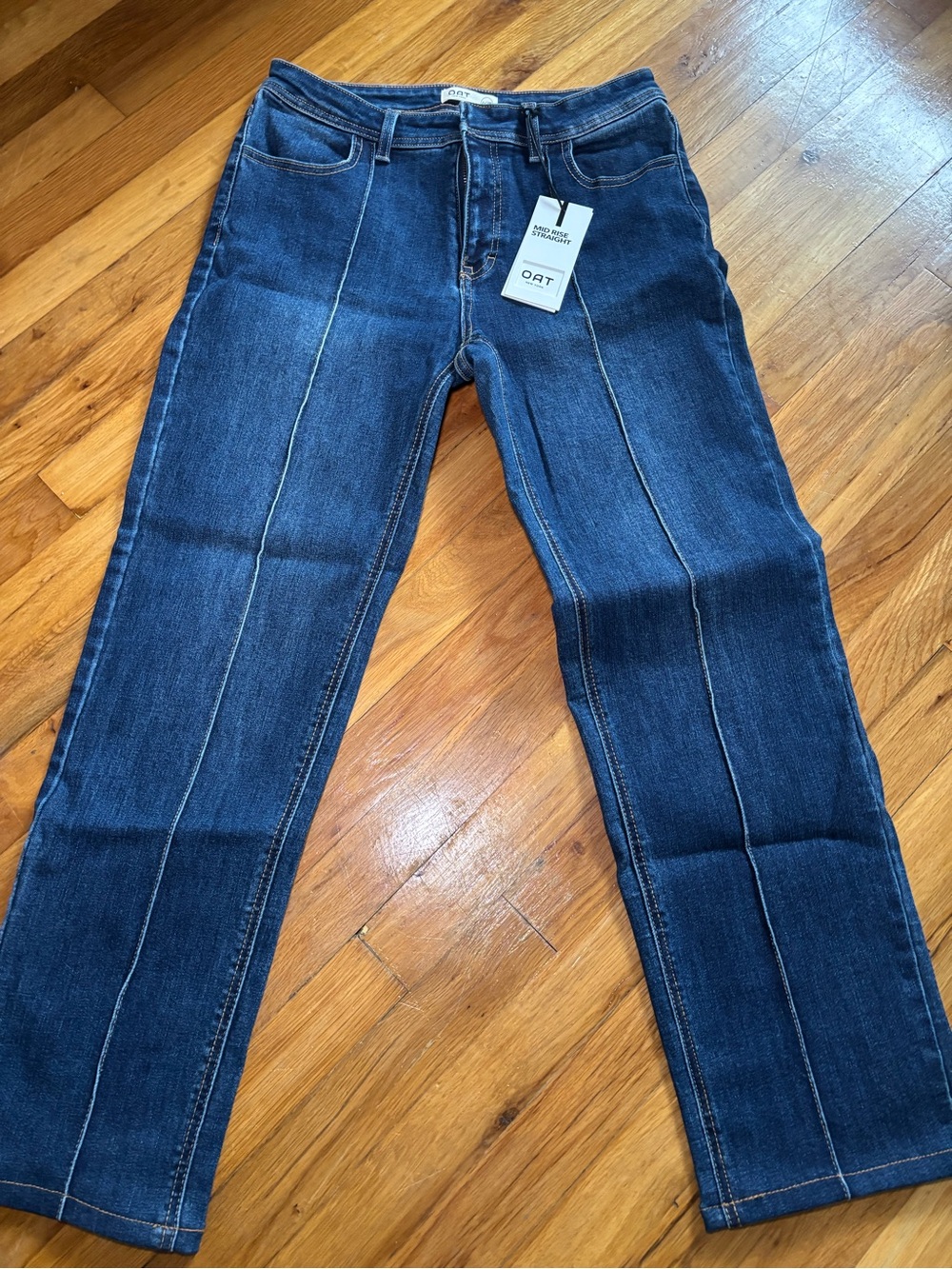 Oat New York Dark Blue Straight-Leg Jeans